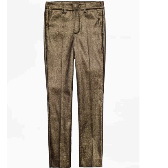 Zadig & Voltaire Posh Bronze Pants Metallic Gold Sz FR 34/US XS - Picture 3 of 11